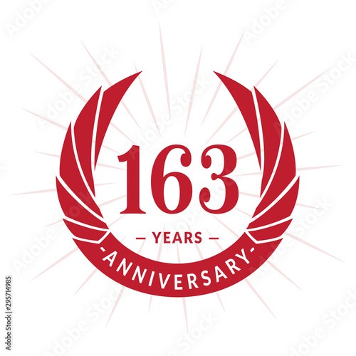 163rd years anniversary celebration design. One hundred and sixty-three years logotype. Vector and illustration. photo