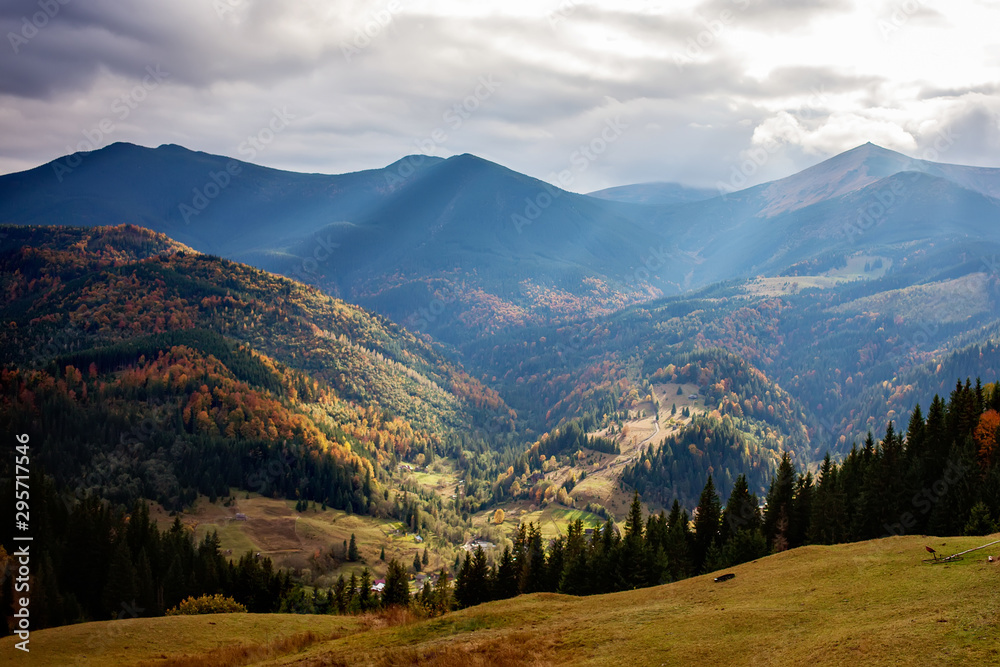 Carpathian mountains in autumn season