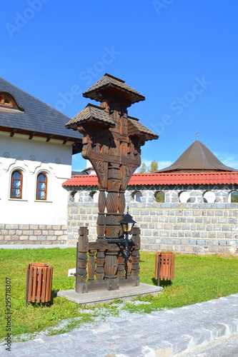 Romanian Orthodox complex and monastery located on the Carpathian Mountains, at Izvorul Muresului, Harghita photo