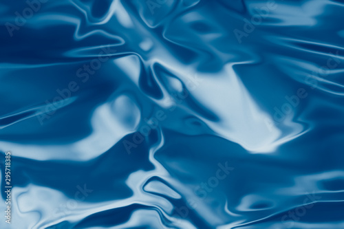 . Blue liquid shiny background.