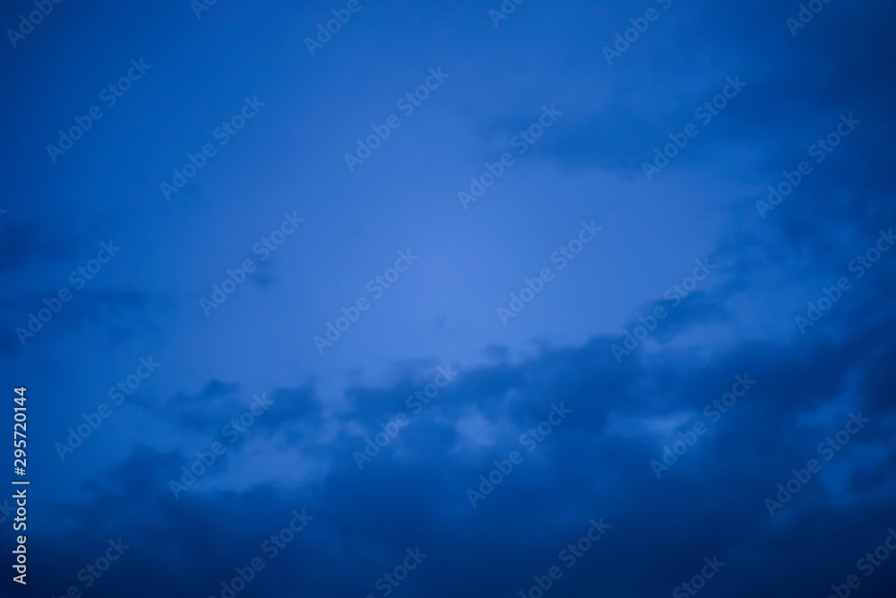 blue sky with cloud, dark blue cloud with white light sky background and midnight evening time