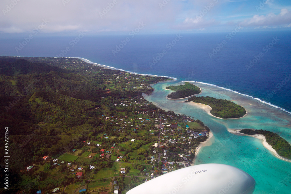 Insel Cook Helikopterflug über Rarotonga, Südsee, Cook Insel, Panorama Blick aus ...