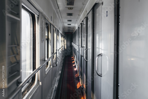 empty train corridor