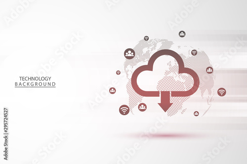 Abstract technology background Hi-tech communication concept futuristic digital innovation background for global web, connection, science. Vector illustration