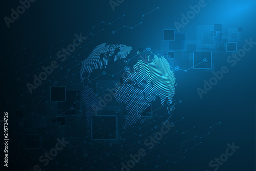 Abstract technology background Hi-tech communication concept futuristic digital innovation background for global web, connection, science. Vector illustration