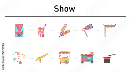 Show simple concept flat icons set