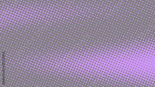 Trendy purple and mauve pop art background with halftone dots desing in retro comic style