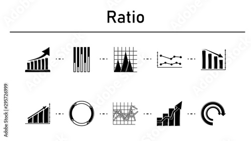 Ratio simple concept icons set.