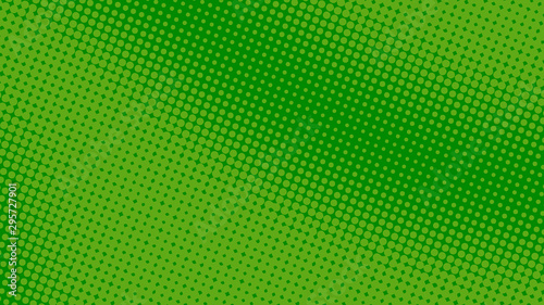 Green and emerald eco pop art background in retro comic style with halftone dotted design, vector illustration eps10