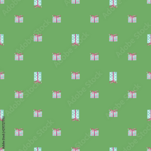 Christmas holiday present composition. Gift, christmas new year and sale concept seamless pattern