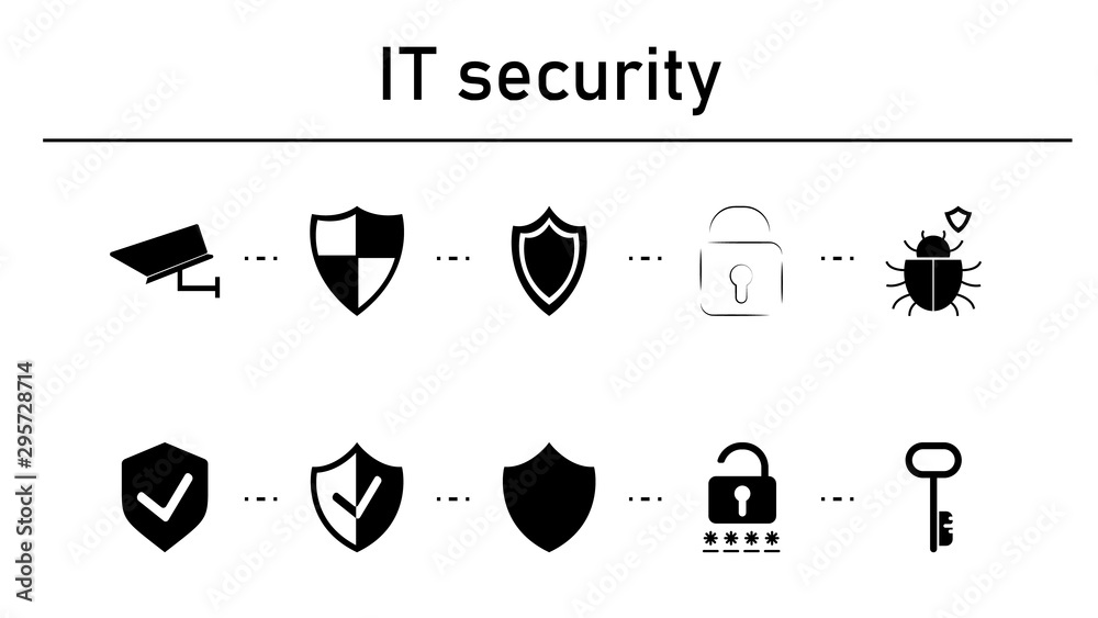 It security simple concept icons set