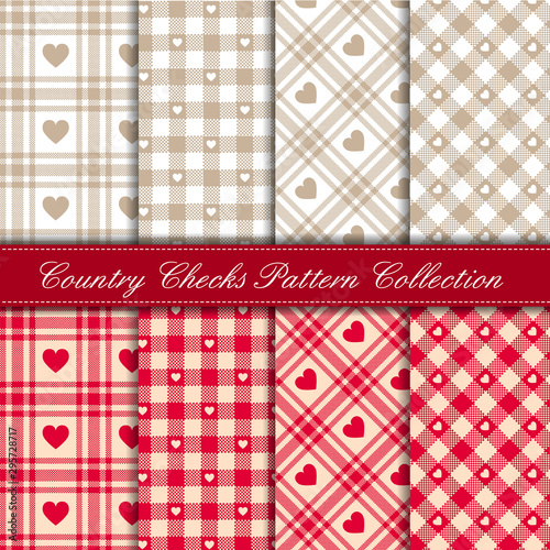 Tyrolean heart checkered folk pattern