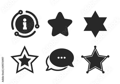 Sheriff police sign. Chat, info sign. Star of David icons. Symbol of Israel. Classic style speech bubble icon. Vector