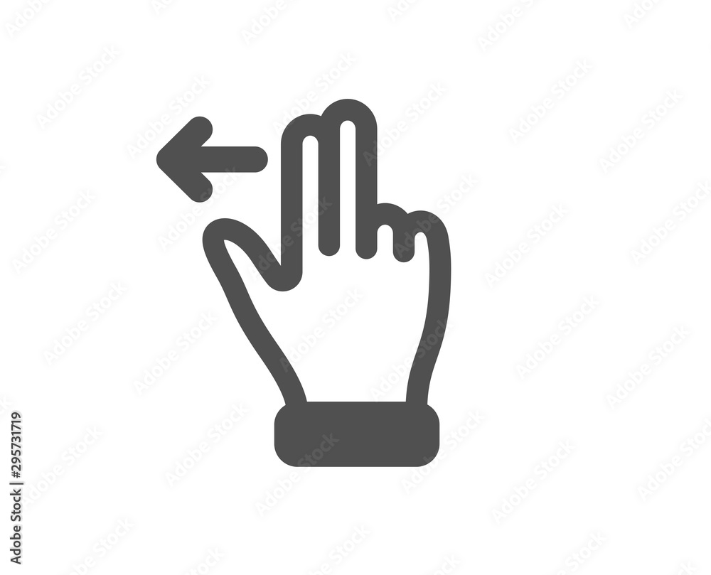 Slide left arrow sign. Touchscreen gesture icon. Swipe action symbol. Classic flat style. Simple touchscreen gesture icon. Vector Slide left arrow sign. Touchscreen gesture icon. Swipe action symbol. Classic flat style. Simple touchscreen gesture icon. Vector