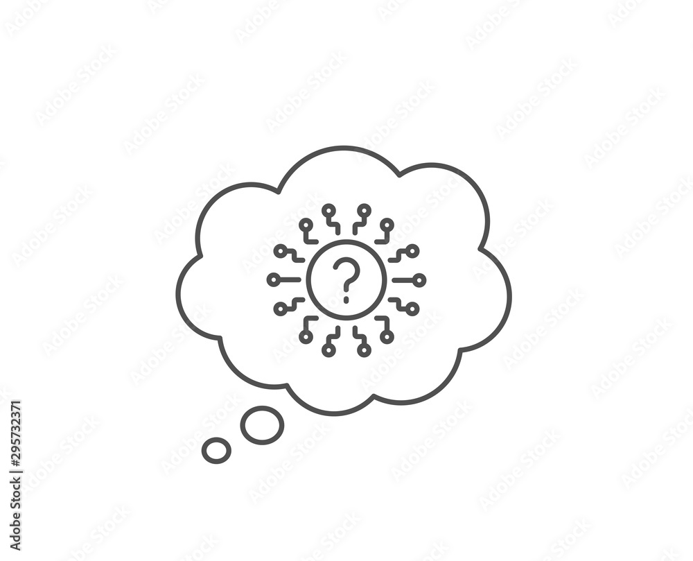 Question mark line icon. Chat bubble design. Quiz chat bubble sign. Faq system. Outline concept. Thin line question mark icon. Vector Question mark line icon. Chat bubble design. Quiz chat bubble sign. Faq system. Outline concept. Thin line question mark icon. Vector