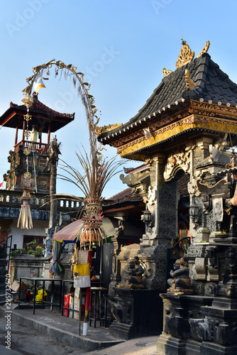 Hindu Temple and street view in Nusa Lembongan Island, Indonesia