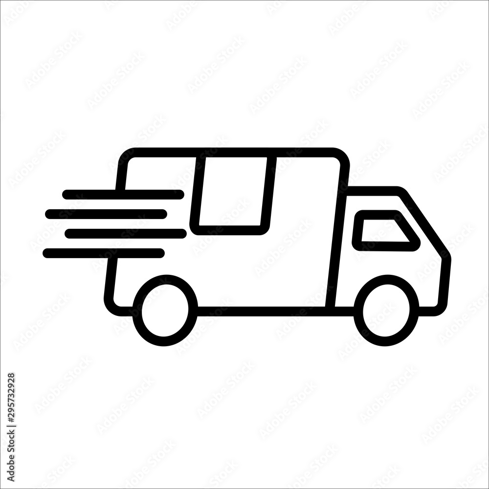 Courier post express delivery service. Car silhouette