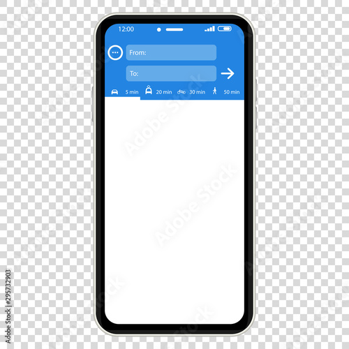 Mockup with gps navigation phone. map mobile