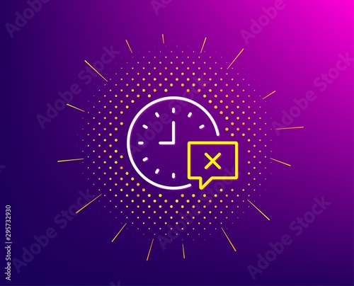 Time line icon. Halftone pattern. Remove alarm sign. Gradient background. Time line icon. Yellow halftone pattern. Vector