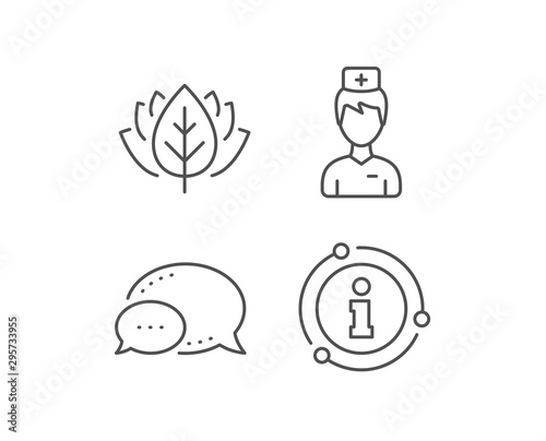 Doctor line icon. Chat bubble, info sign elements. Medicine drugs sign. Pharmacy medication symbol. Linear doctor outline icon. Information bubble. Vector