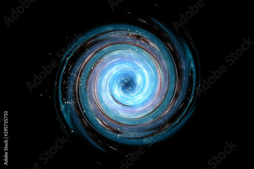 Obraz na płótnie Blue and white far galaxy isolated on black background. w salonie