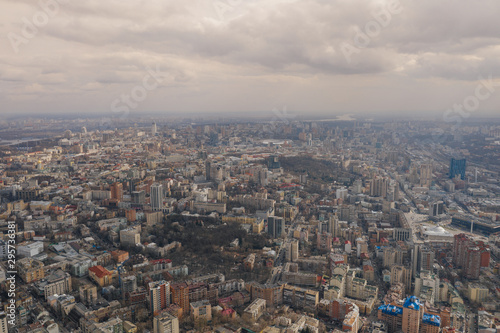 Kiev in Urkaine Drone photo of City center and sleeping areas