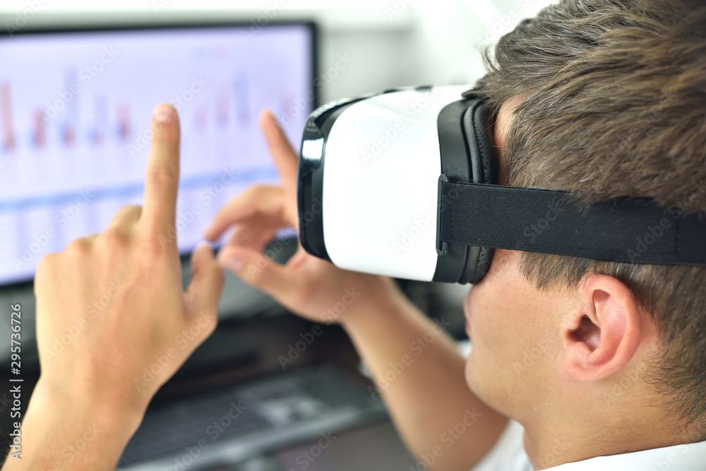 Young Businessman With VR Headset Young Businessman With VR Headset
