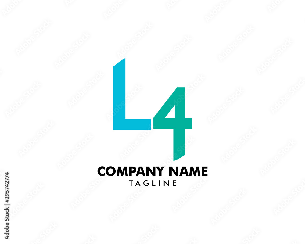 Initial Letter L4 Logo Template Design Initial Letter L4 Logo Template Design