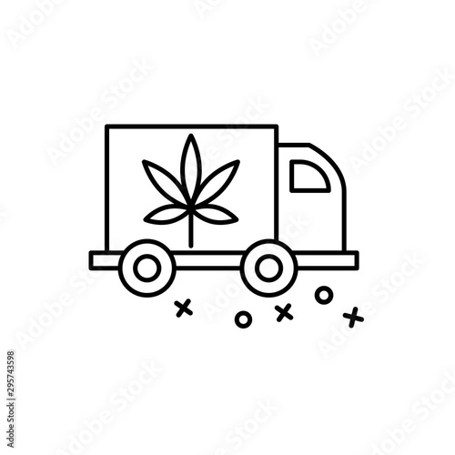 Car truck marijuana drugs icon. Element of narcotic icon