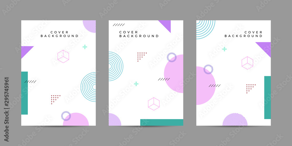 Fototapeta Covers memphis style with minimal design. Cool geometric backgrounds for your design. Applicable for Banners, Placards, Posters, Flyers etc. Eps 10 vector