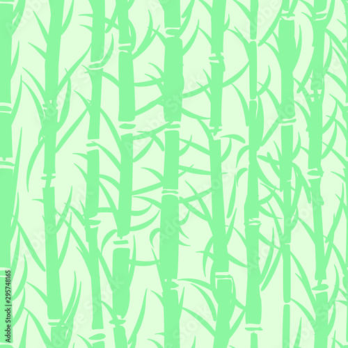 Fototapeta Naklejka Na Ścianę i Meble -  Seamless turquoise vintage Japanese bamboo sumi textile pattern vector