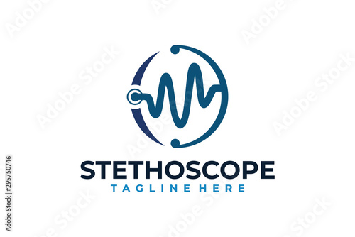 stethoscope logo icon vector isolated