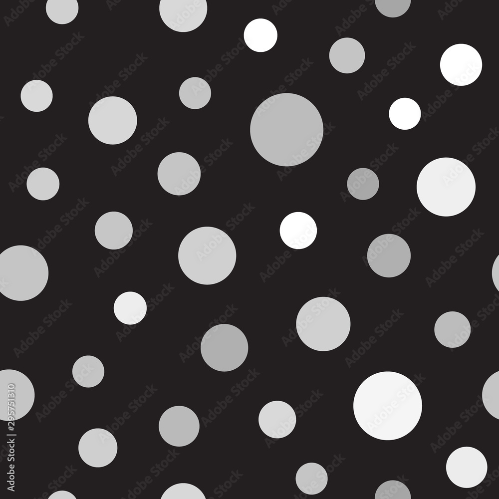 Grey polka dot pattern. Seamless vector background