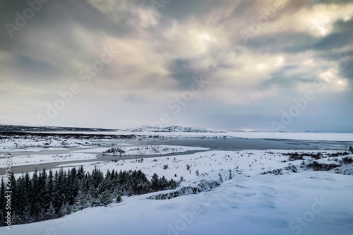 Frozen highlands in Iceland