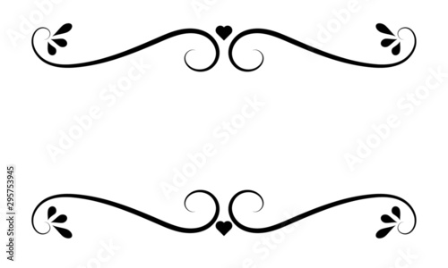 Hand Drawn Calligraphic for Wedding Invitation Ornament. Romantic with Love Ornament.