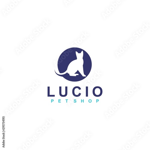 cat logo template, pet shop design creative idea