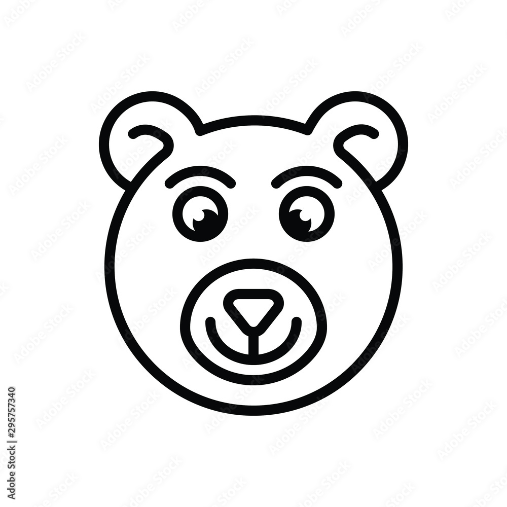 Black line icon for bear animal Black line icon for bear animal
