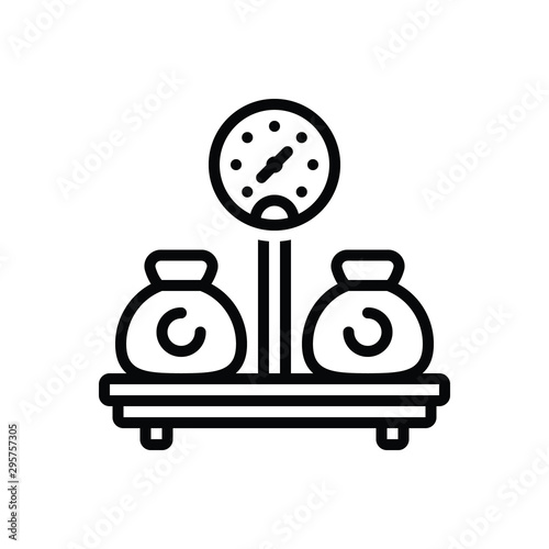 Black line icon for weight