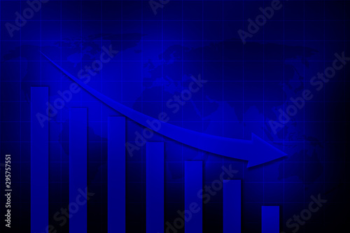 investment chart  blue abstract background  money investment on blue background  coin and money