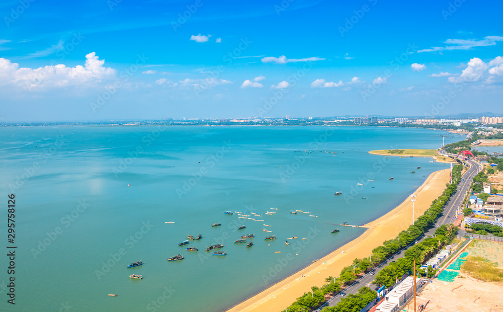 The coastal scenery of the silver beach in beihai, guangxi
