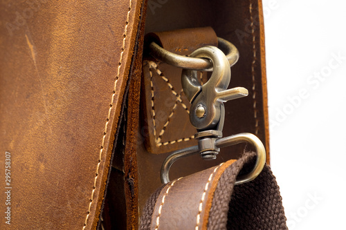 Vintage Retro Style Snap Hook Shoulder Strap in the Formal Leather Messenger Bag.