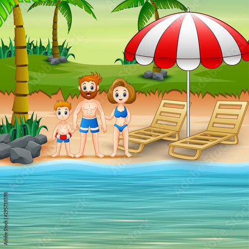 The family having fun in summer holiday