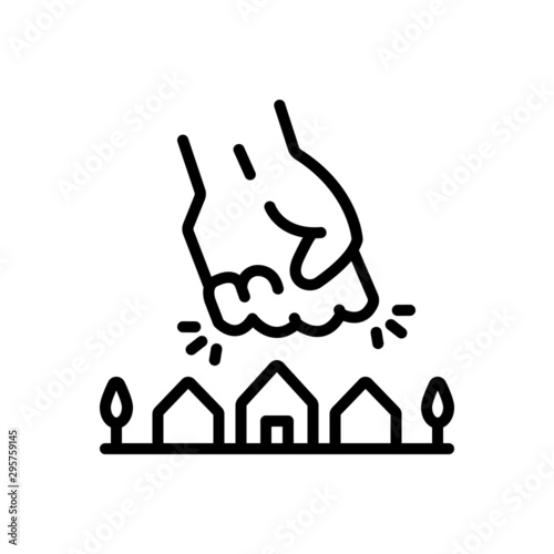 Black line icon for giant 