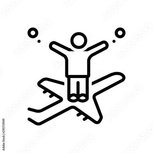 Black line icon for impossible