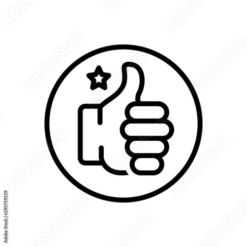 Black line icon for ok all right 