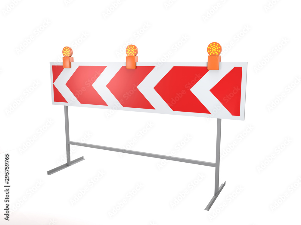 Bypass barrier with red warning lamps (3d illustration). Bypass barrier with red warning lamps (3d illustration).