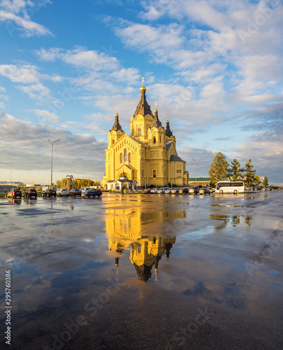 Alexander Nevsky Cathedral with reflection in Nizhny Novgorod