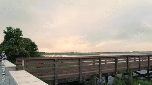 Time Lapse of clouds passing over Lake Tohopekaliga Kissimmee Florida photo