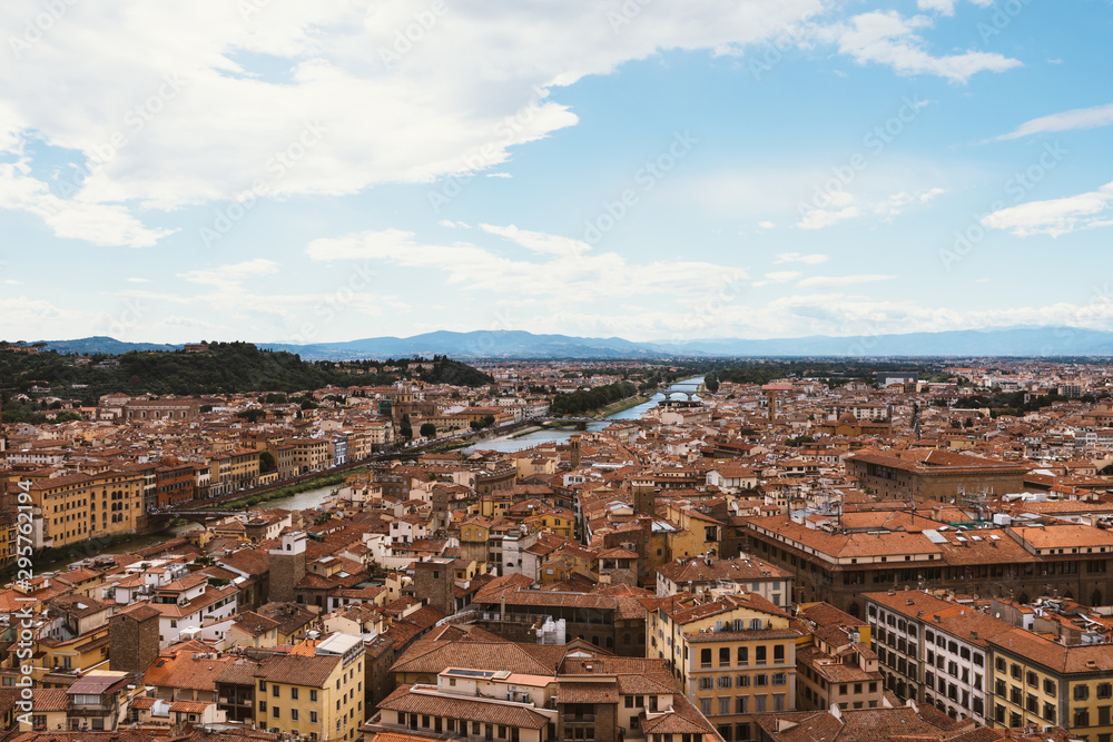 Aerial panoramic view of city of Florence