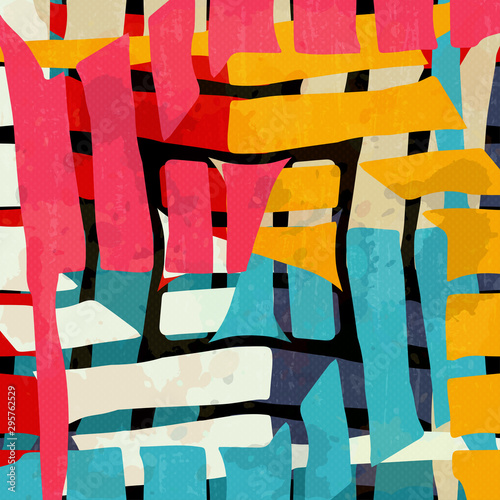 abstract geometric objects graffiti grunge effect